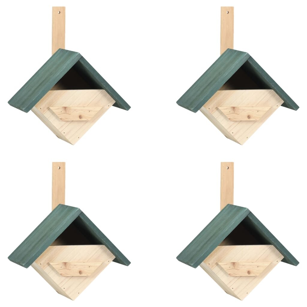 vidaXL Къщи за птици 4 бр 24x16x30 см чам