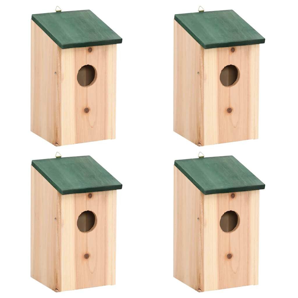 vidaXL Къщи за птици 4 бр дърво 12x12x22 см