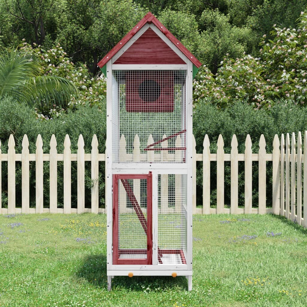 vidaXL Къщичка за птици мока 60x585x160 см масивна чамова дървесина