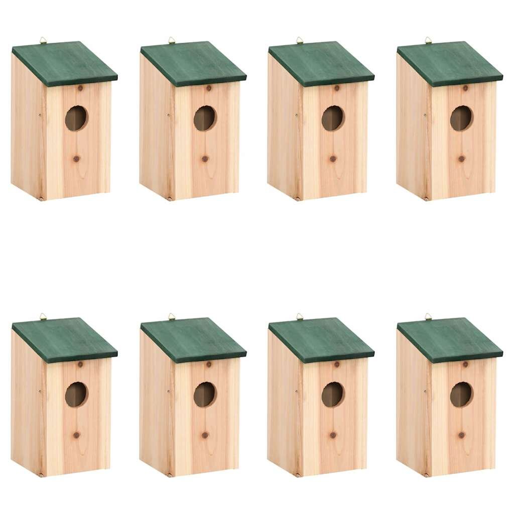 vidaXL Къщички за птички 8 бр дървени 12x12x22 см