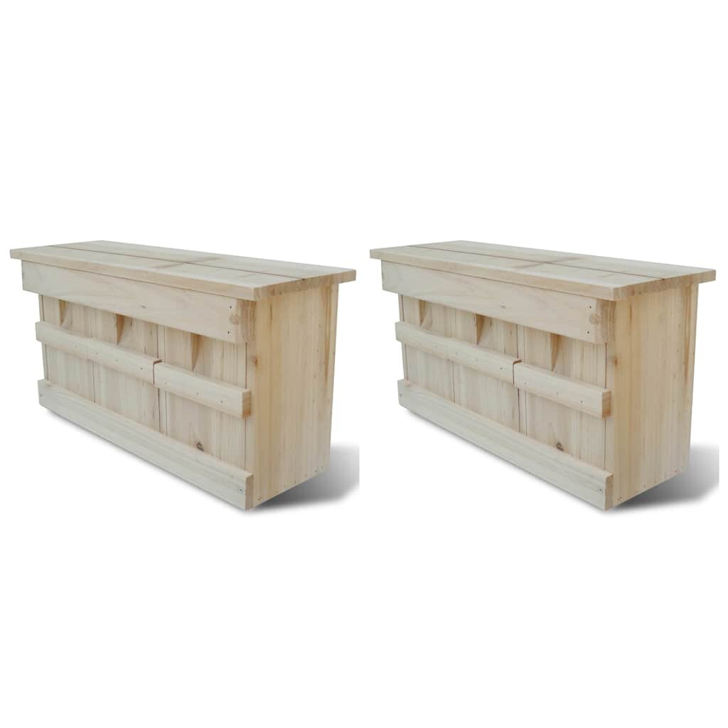 vidaXL Къщички за врабчета 2 бр дърво 44x155x215 см