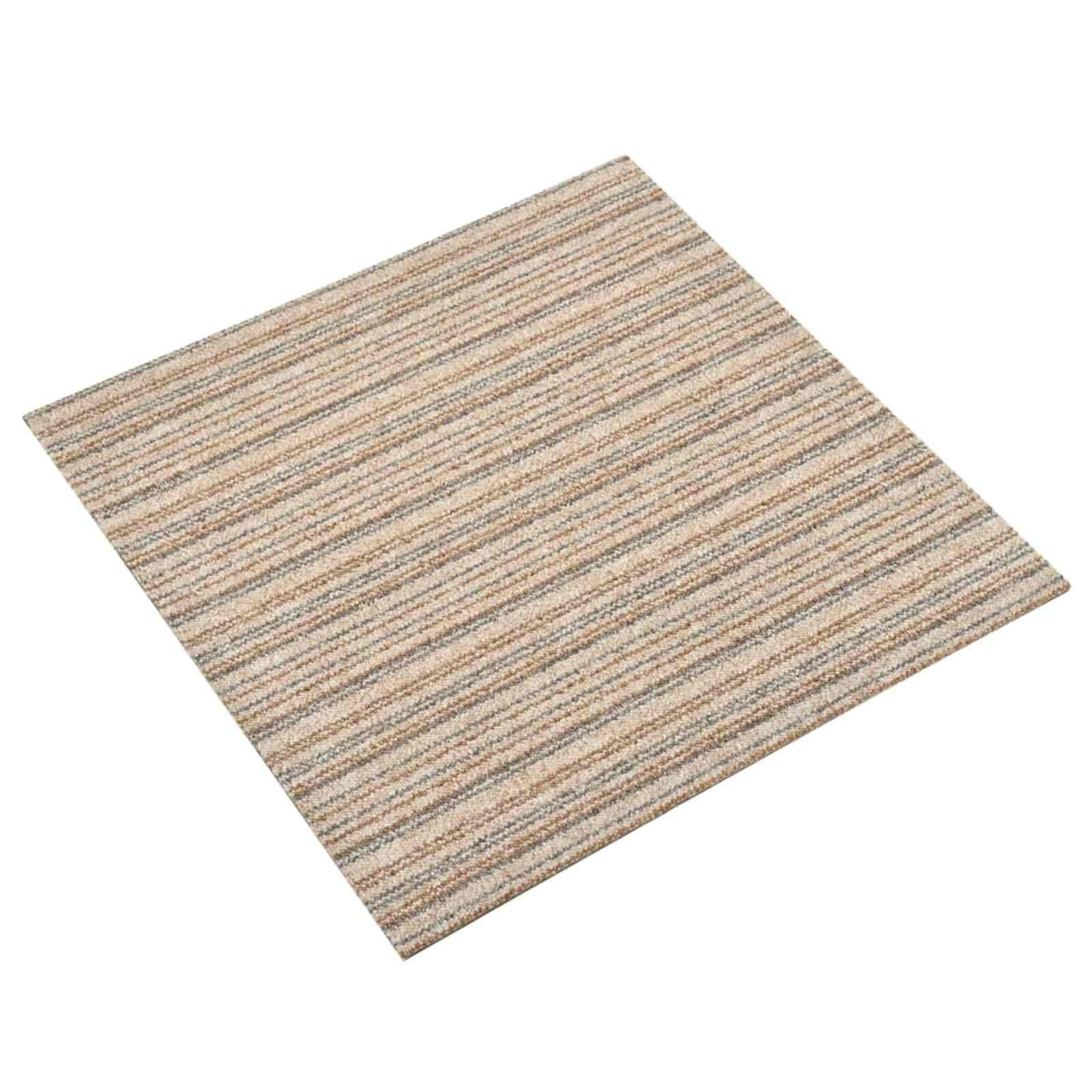 vidaXL Килим 20 бр. Кафяви с ивици 50 x 50 cm 100% Полипропилен