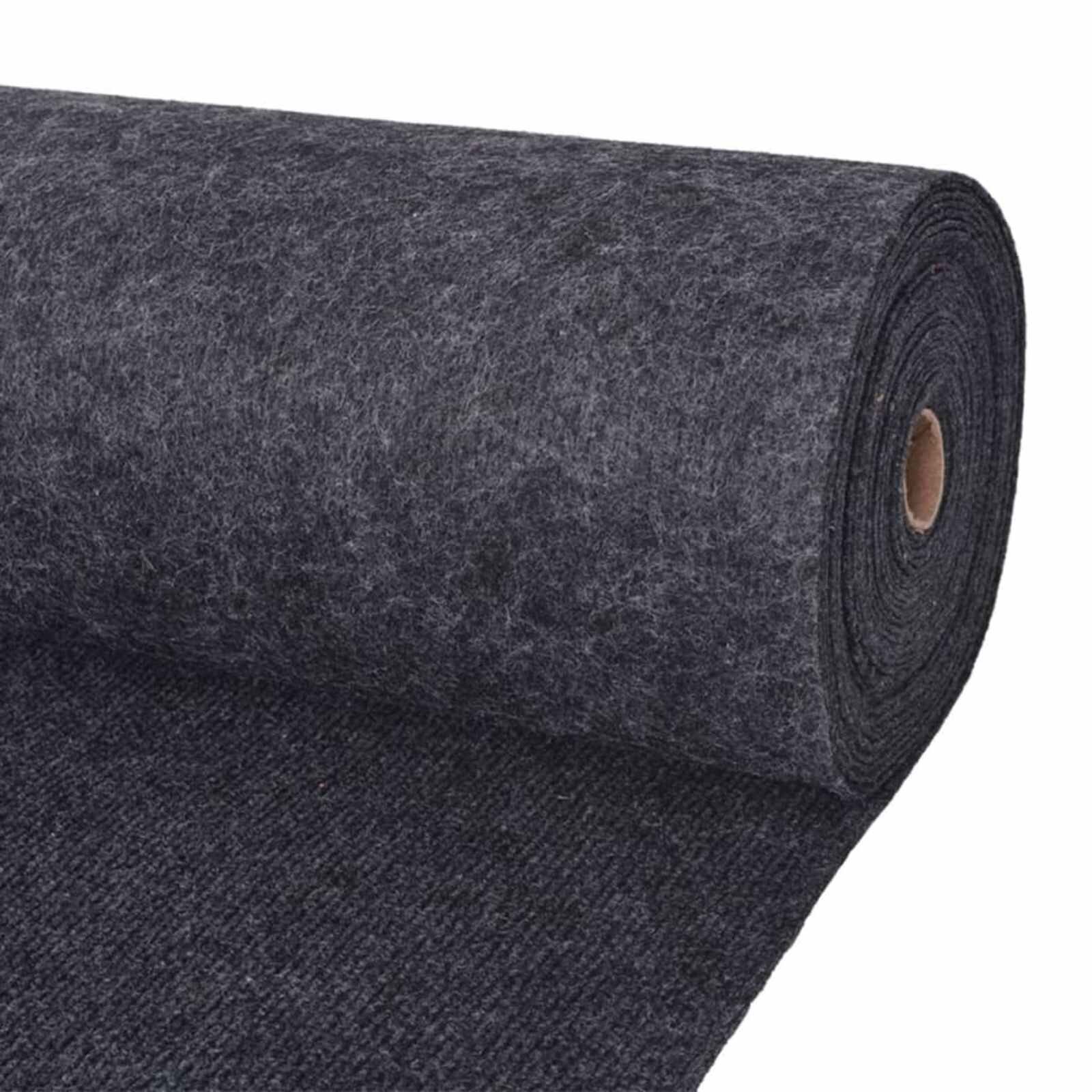 vidaXL Килим Антрацит 12 x 10 m Полиестер