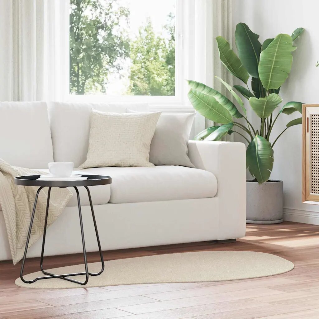 vidaXL Килим HUARTE Бежово 80 x 150 cm Полиестер