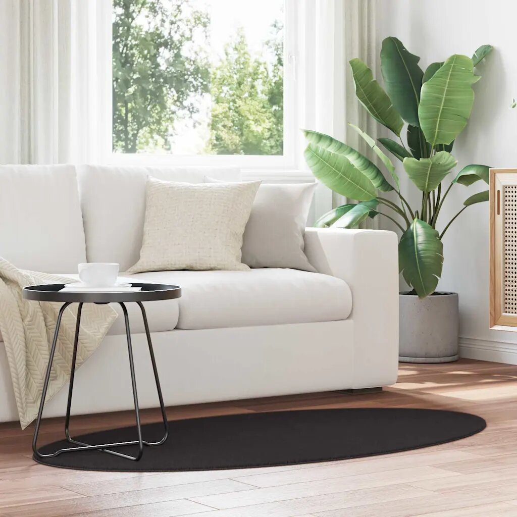 vidaXL Килим HUARTE Черно 80 x 150 cm 100% полиестер