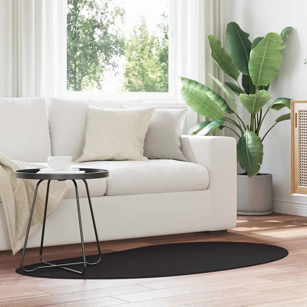 vidaXL Килим HUARTE Черно 80 x 150 cm Полиестер