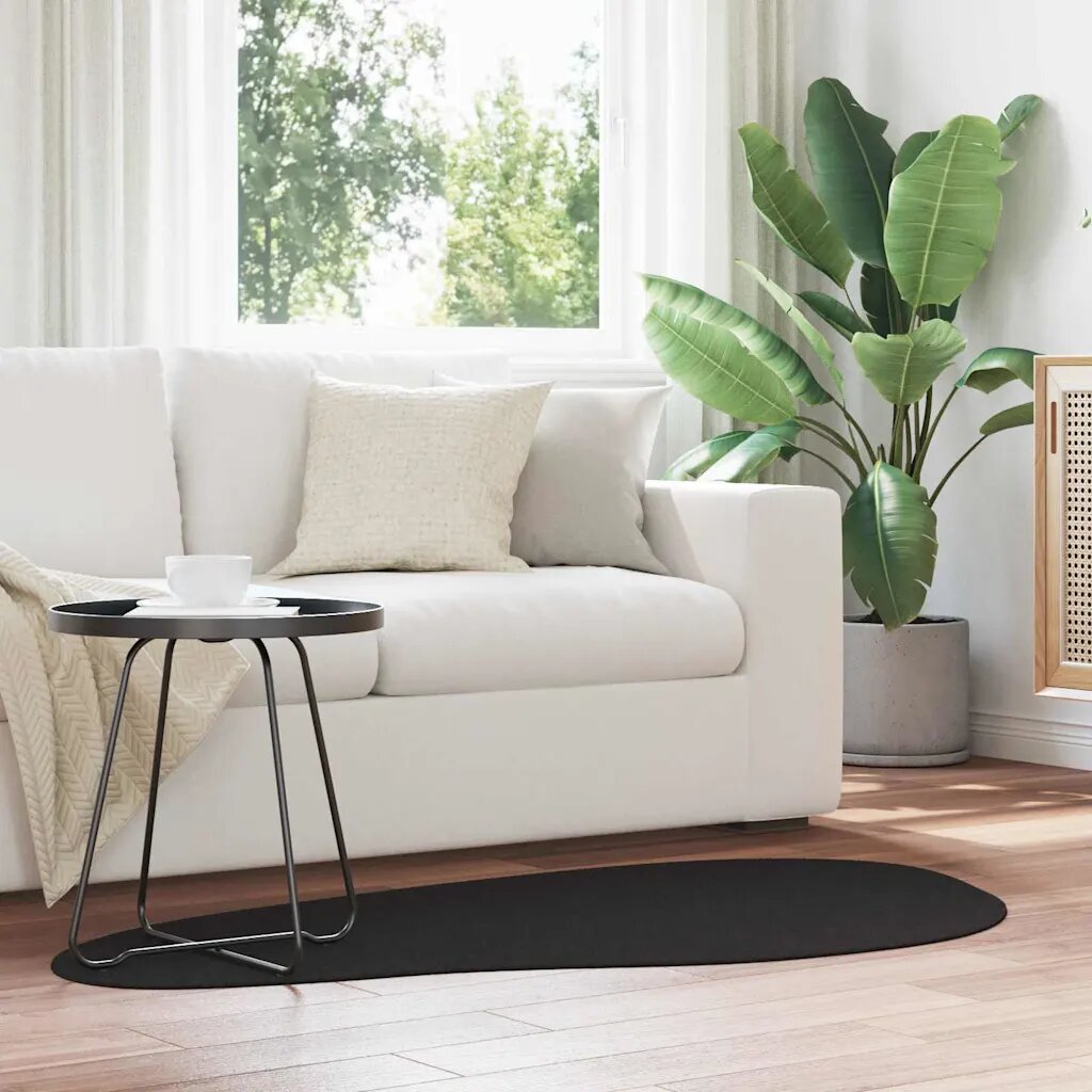 vidaXL Килим HUARTE Черно 80 x 150 cm Полиестер