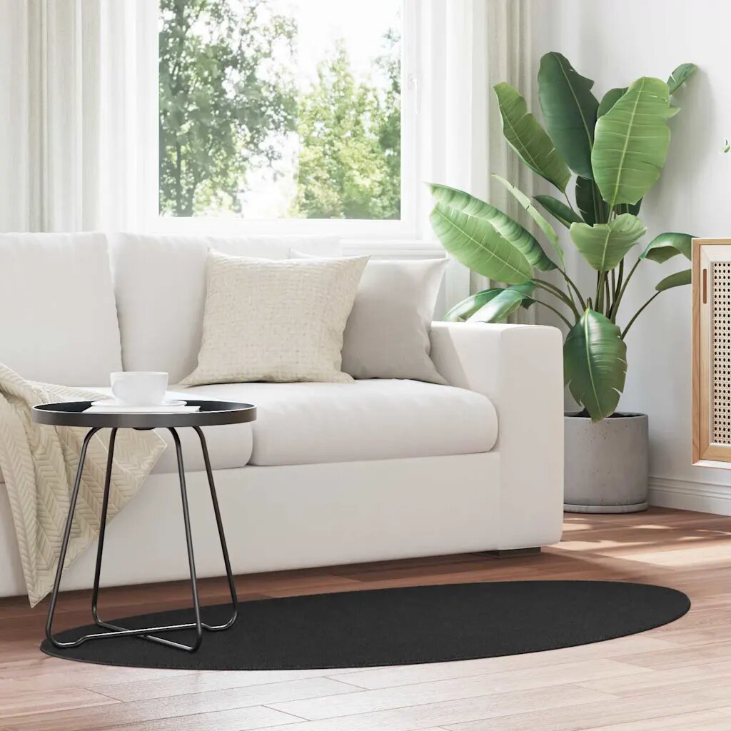 vidaXL Килим HUARTE Черно 80 x 150 cm Полиестер