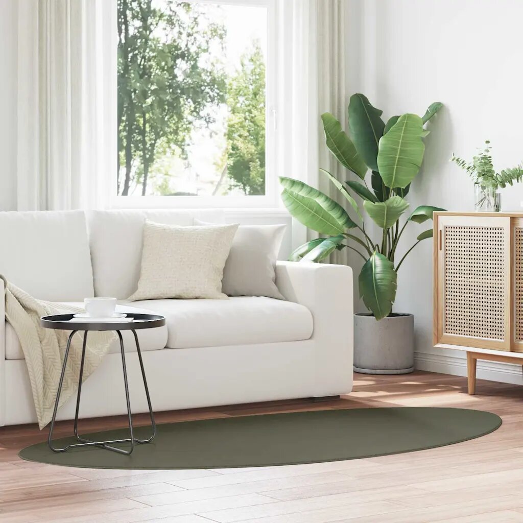 vidaXL Килим HUARTE Горско зелено 100 x 200 cm Полиестер