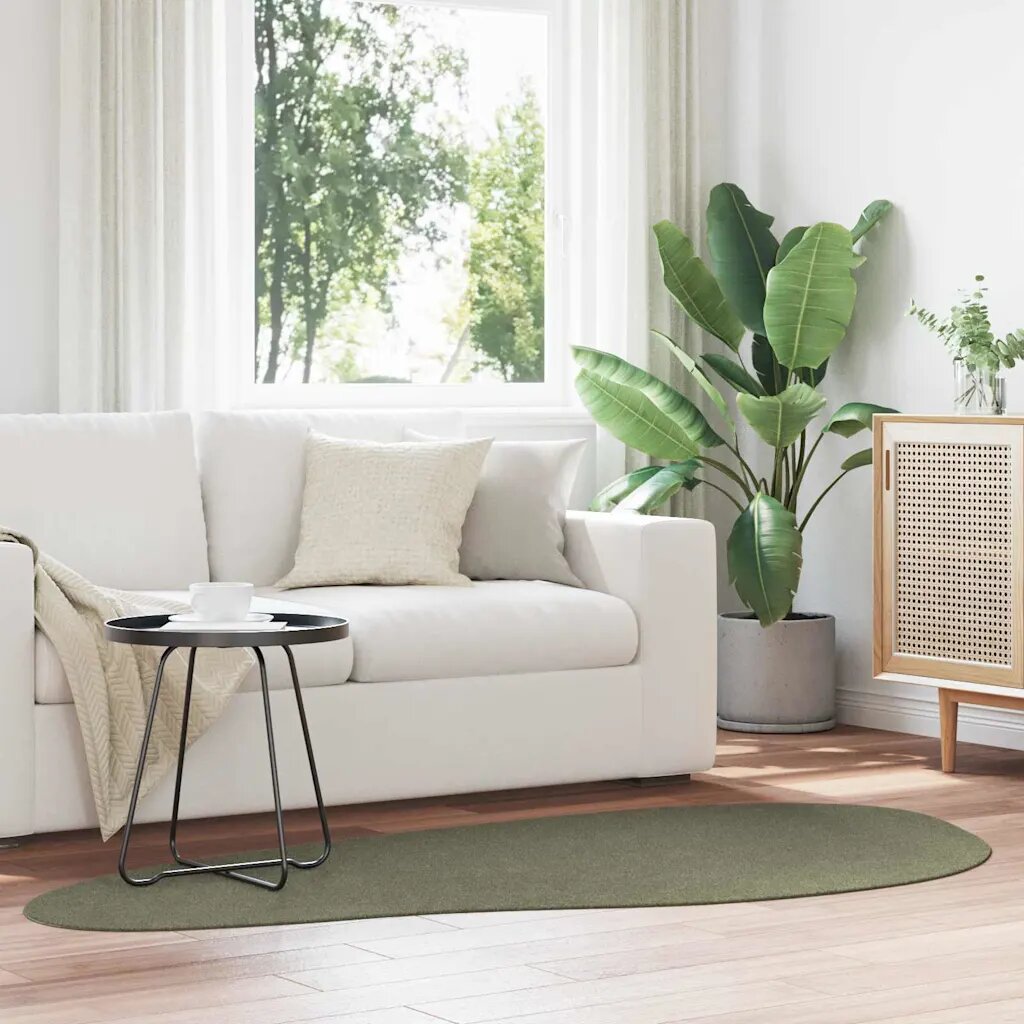 vidaXL Килим HUARTE Горско зелено 100 x 200 cm Полиестер