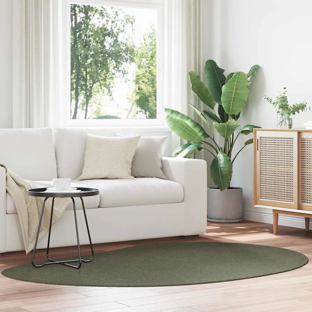 vidaXL Килим HUARTE Горско зелено 140 x 200 cm Полиестер
