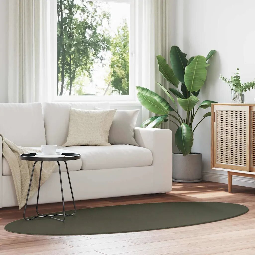 vidaXL Килим HUARTE Леснозелен 100 x 200 cm 100% полиестер