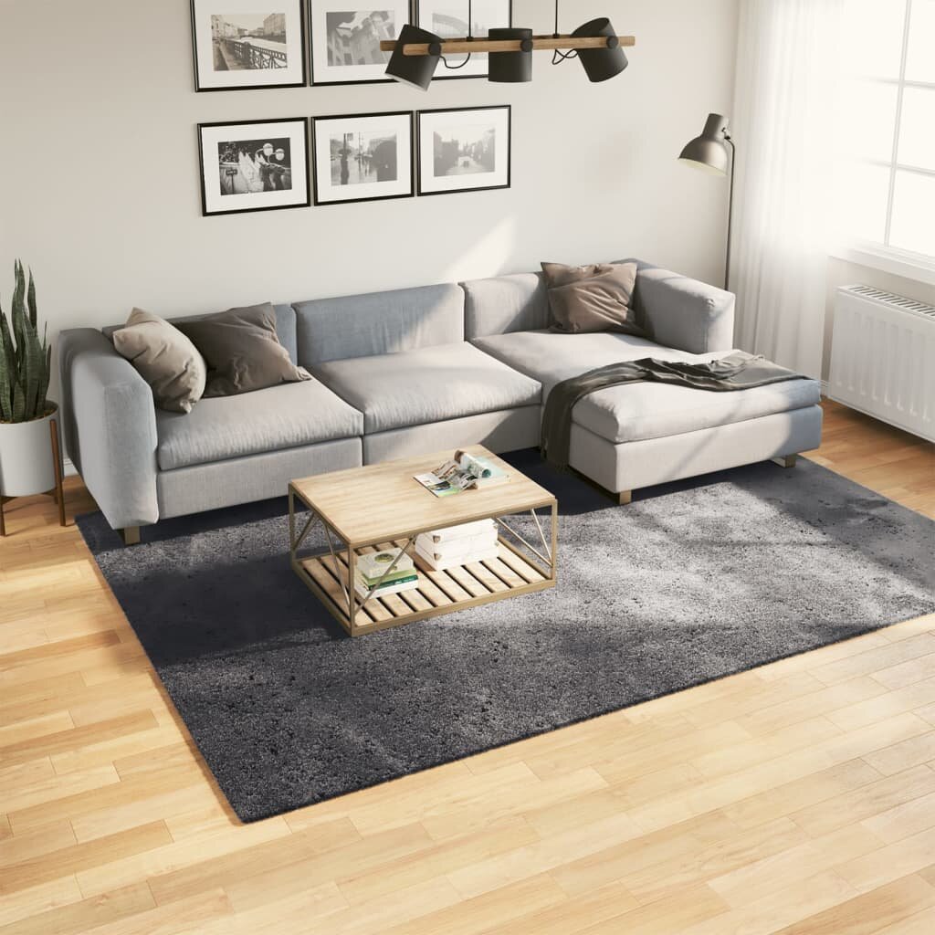 vidaXL Килим HUARTE с къс косъм мек и миещ се антрацит 200x280 см