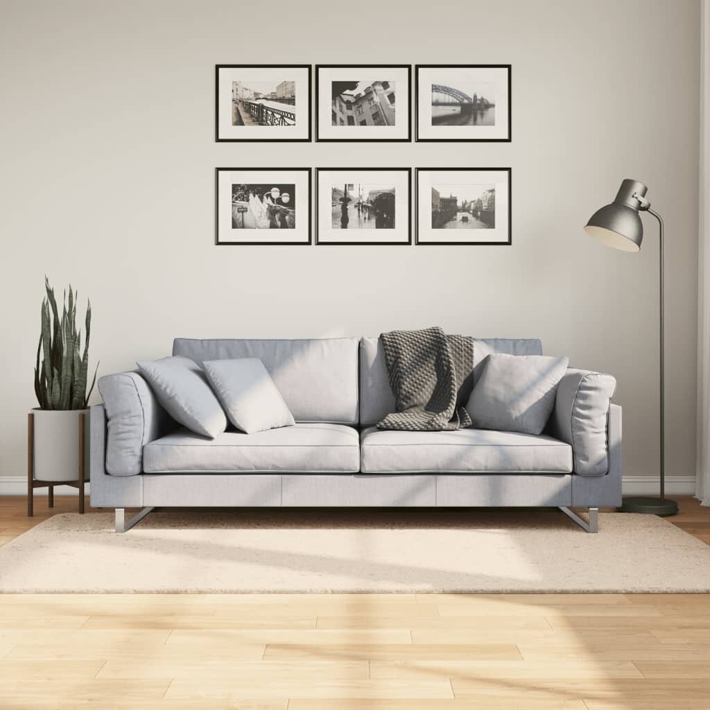 vidaXL Килим HUARTE с къс косъм мек и миещ се бежов 100x200 см