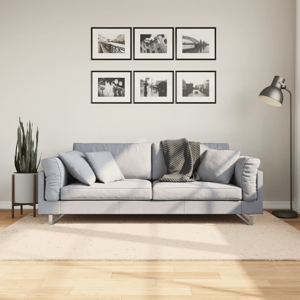 vidaXL Килим HUARTE с къс косъм мек и миещ се бежов 140x200 см