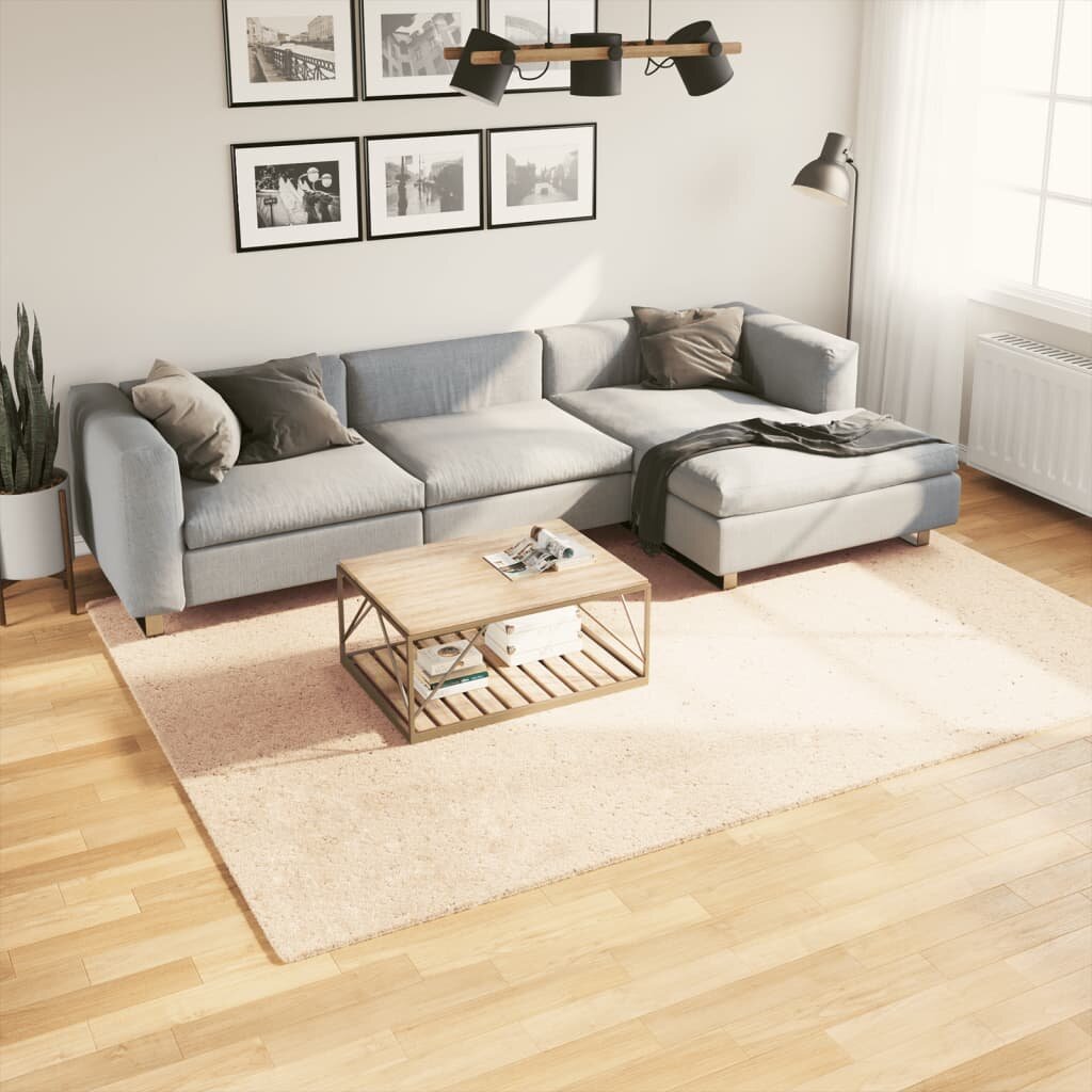 vidaXL Килим HUARTE с къс косъм мек и миещ се бежов 200x280 см
