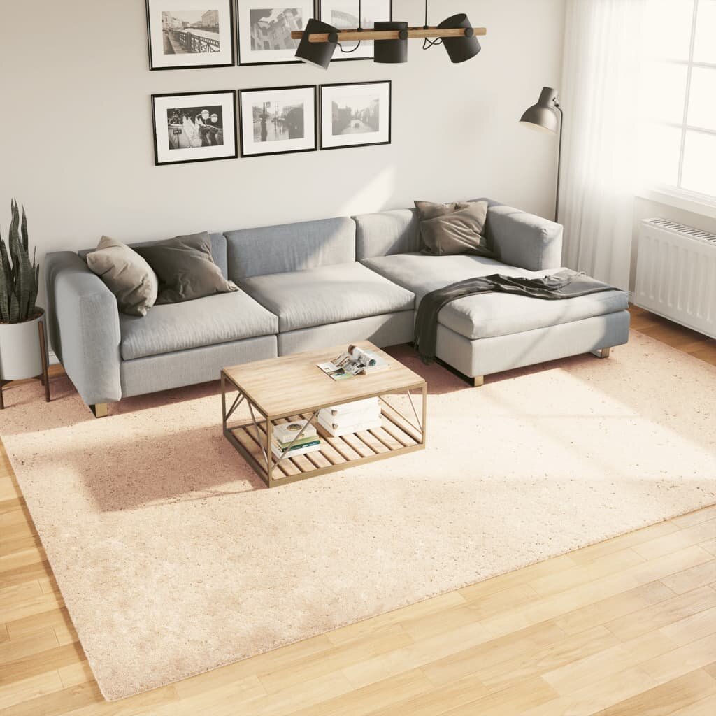 vidaXL Килим HUARTE с къс косъм мек и миещ се бежов 240x340 см