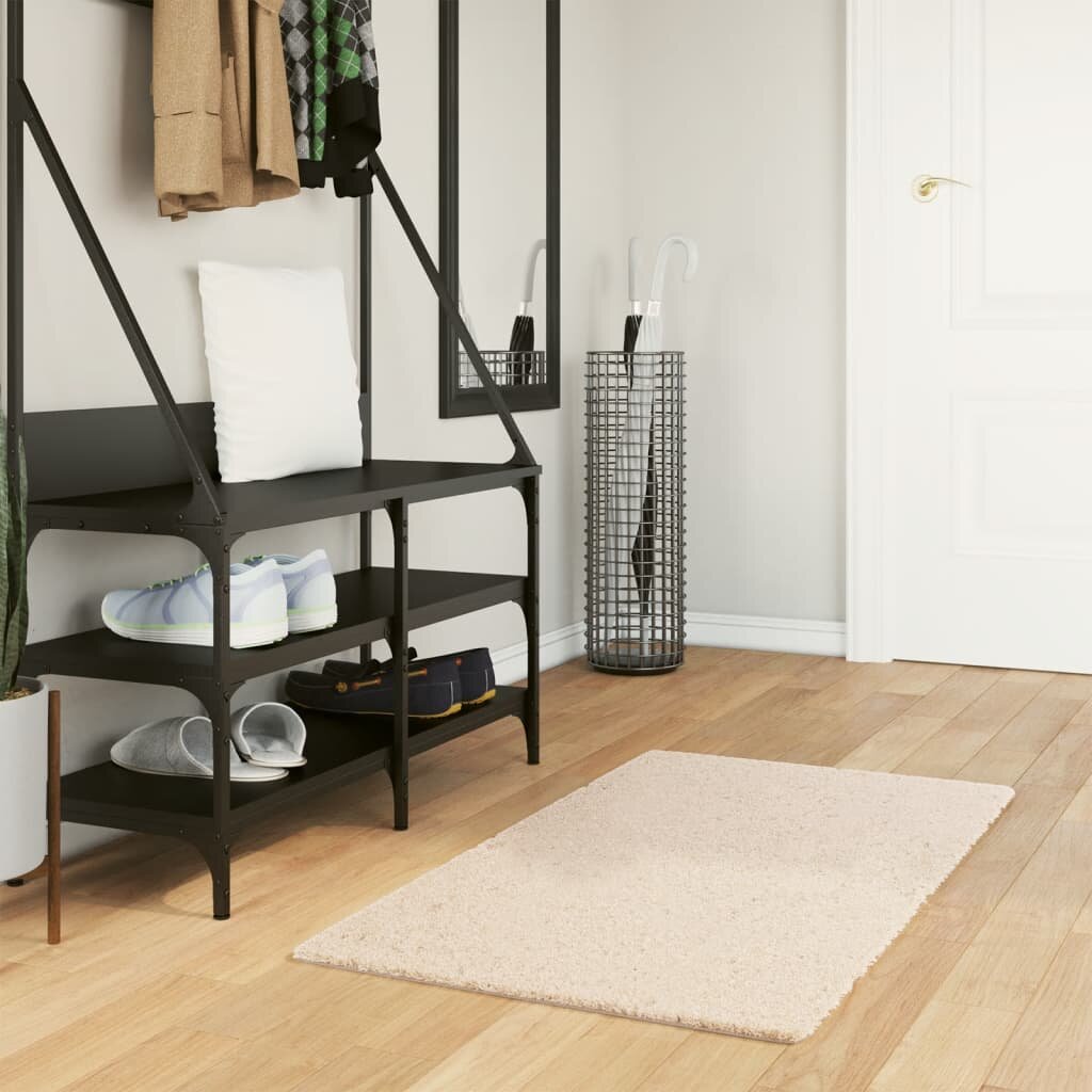 vidaXL Килим HUARTE с къс косъм мек и миещ се бежов 60x110 см