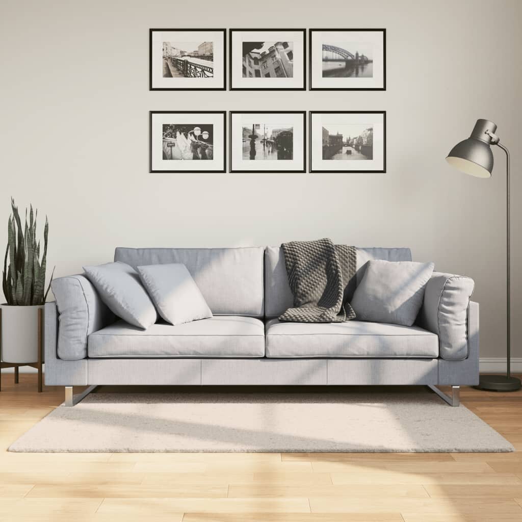 vidaXL Килим HUARTE с къс косъм мек и миещ се бежов 80x150 см