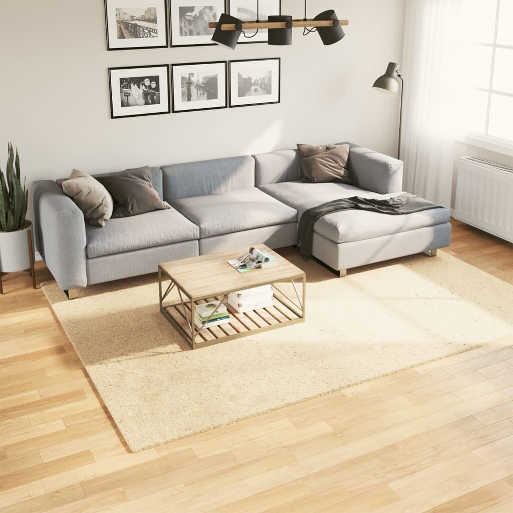 vidaXL Килим HUARTE с къс косъм мек и миещ се кремав 200x280 см