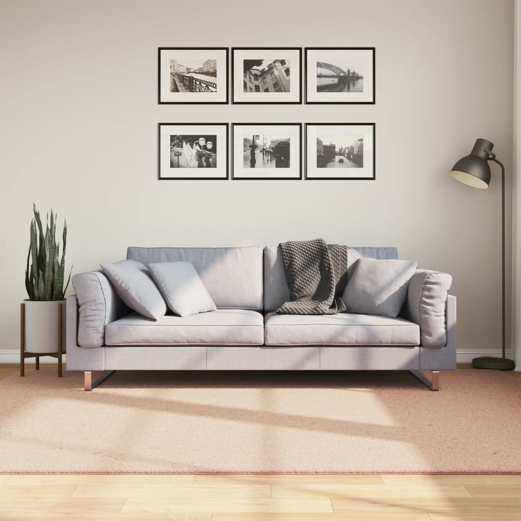 vidaXL Килим HUARTE с къс косъм мек и миещ се руж 160x230 см