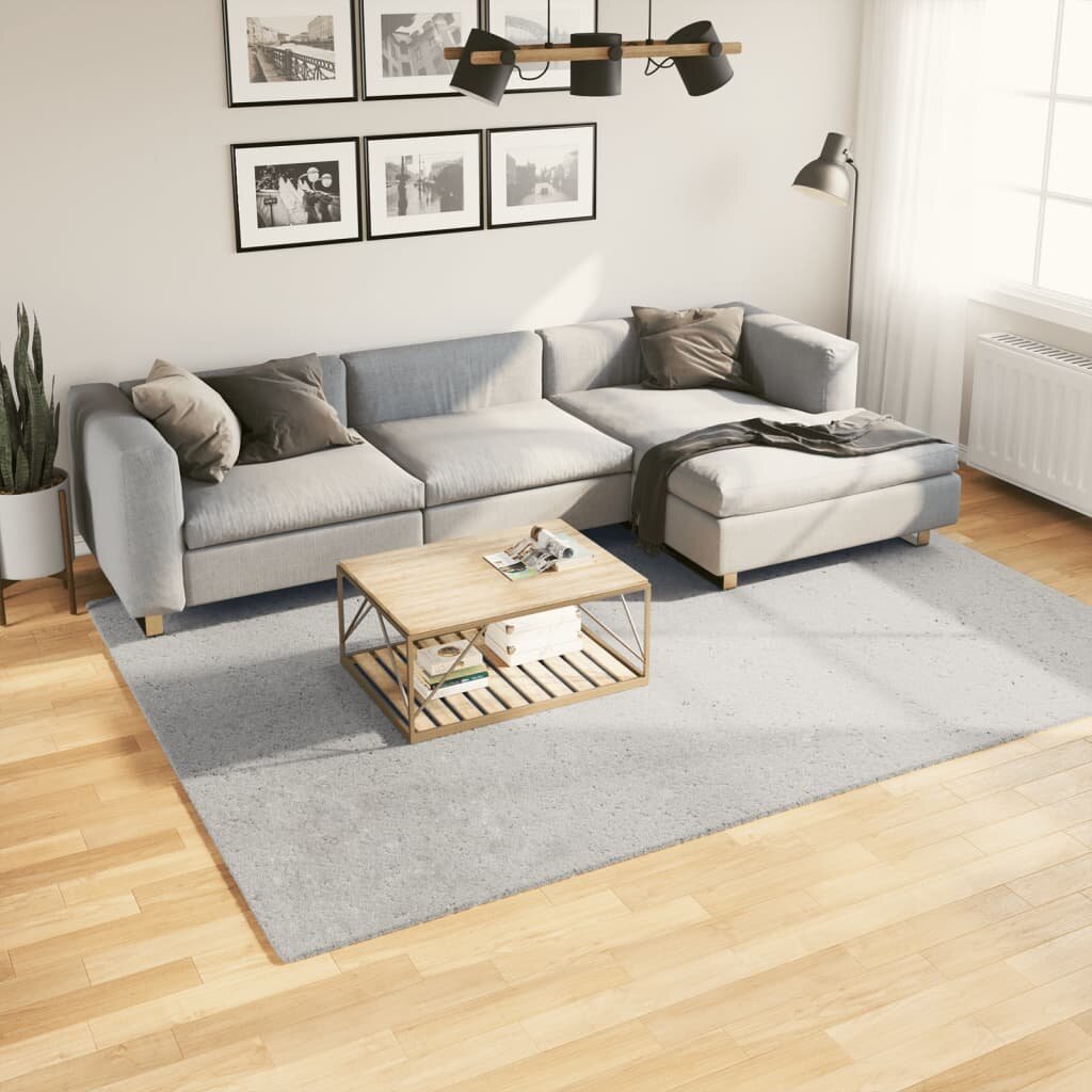 vidaXL Килим HUARTE с къс косъм мек и миещ се сив 200x280 см