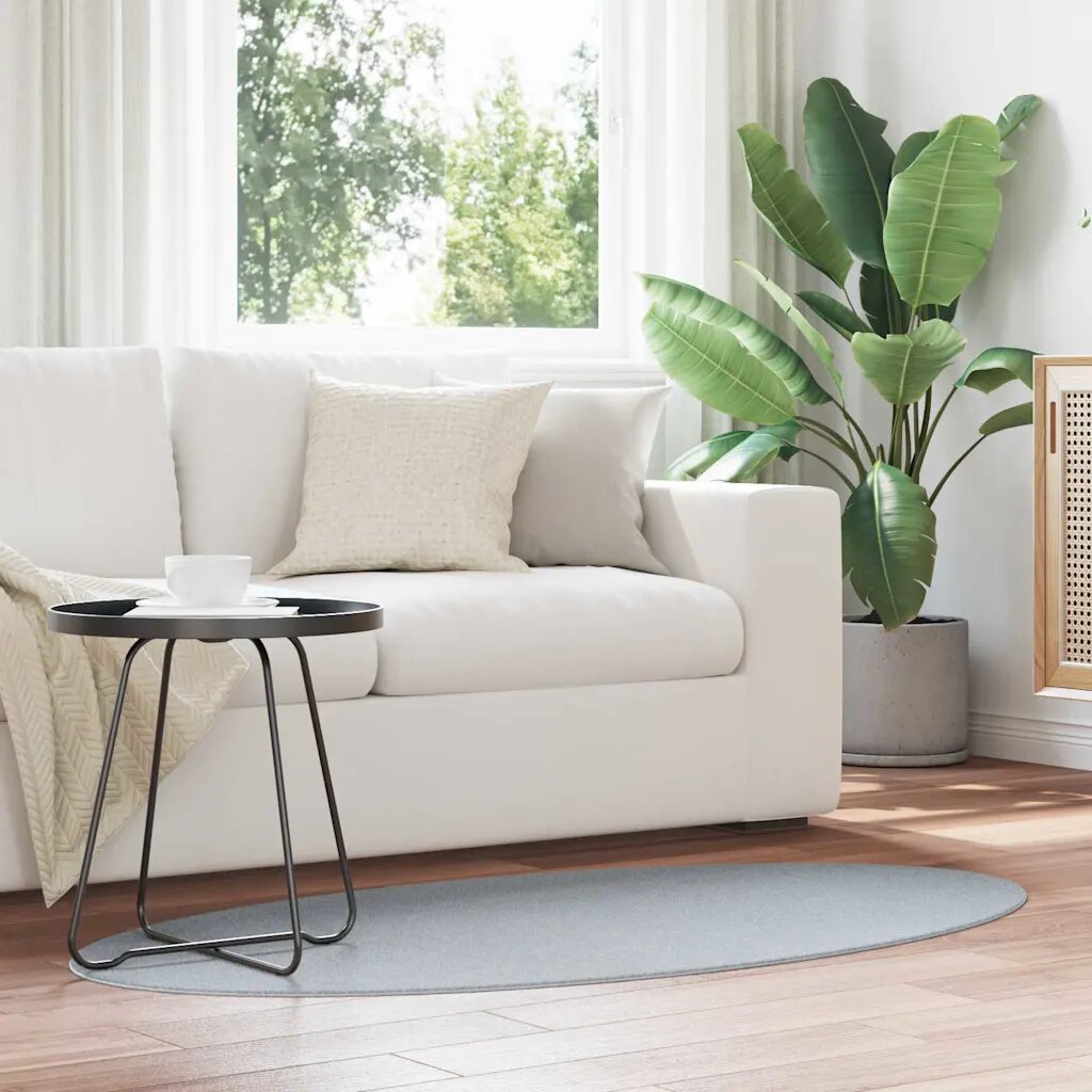 vidaXL Килим HUARTE Сиво 80 x 150 cm 100% полиестер