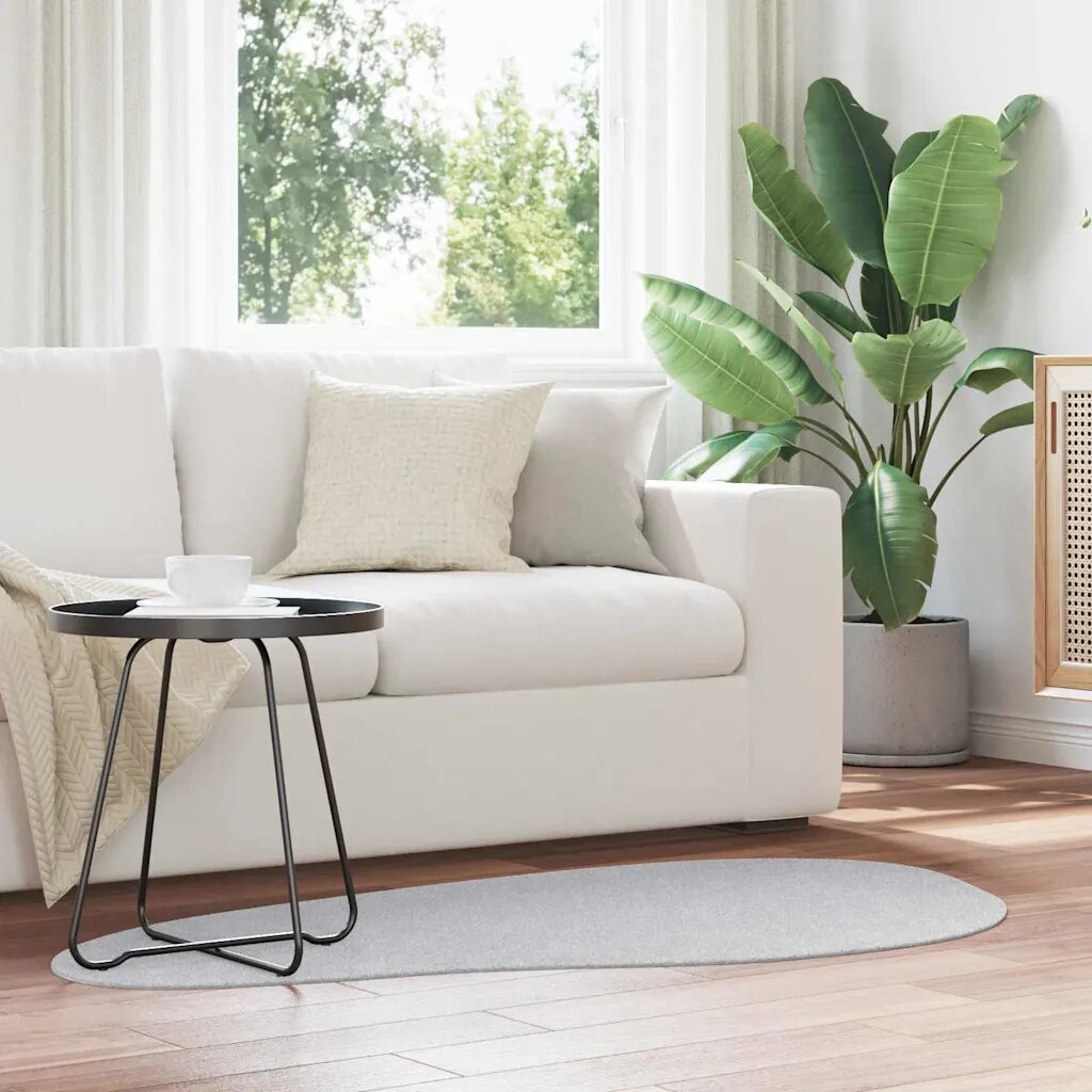 vidaXL Килим HUARTE Сиво 80 x 150 cm Полиестер