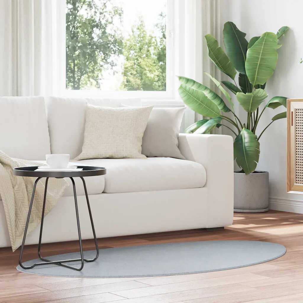 vidaXL Килим HUARTE Сиво 80 x 150 cm Полиестер