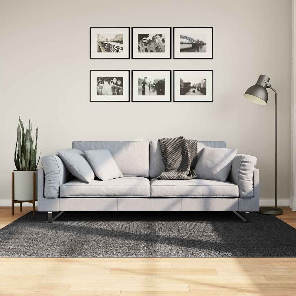 vidaXL Килим IZA с къс косъм скандинавски вид антрацит 140x200 см