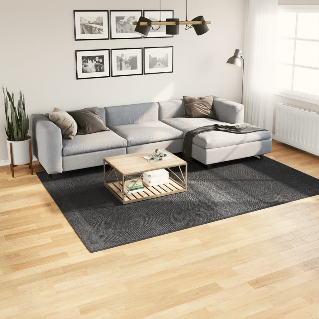 vidaXL Килим IZA с къс косъм скандинавски вид антрацит 200x280 см
