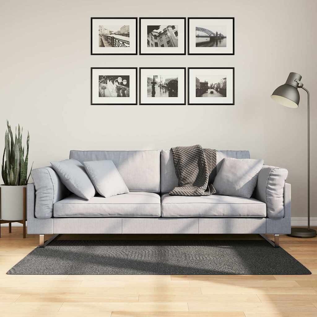 vidaXL Килим IZA с къс косъм скандинавски вид антрацит 80x150 см