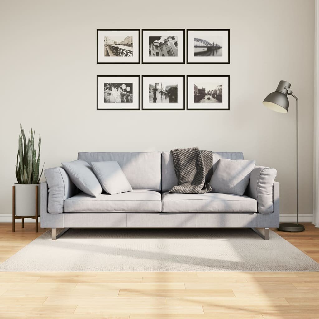 vidaXL Килим IZA с къс косъм скандинавски вид кремав 120x170 см