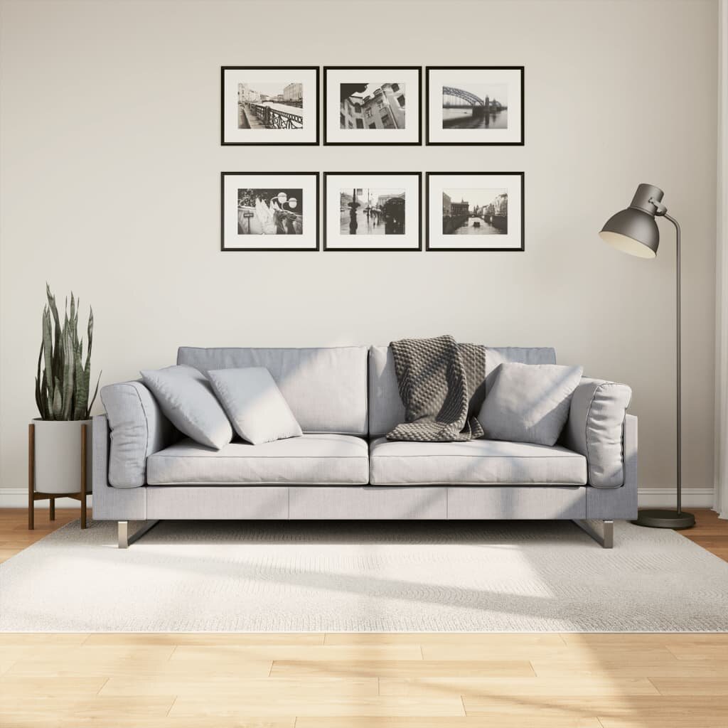 vidaXL Килим IZA с къс косъм скандинавски вид кремав 140x200 см