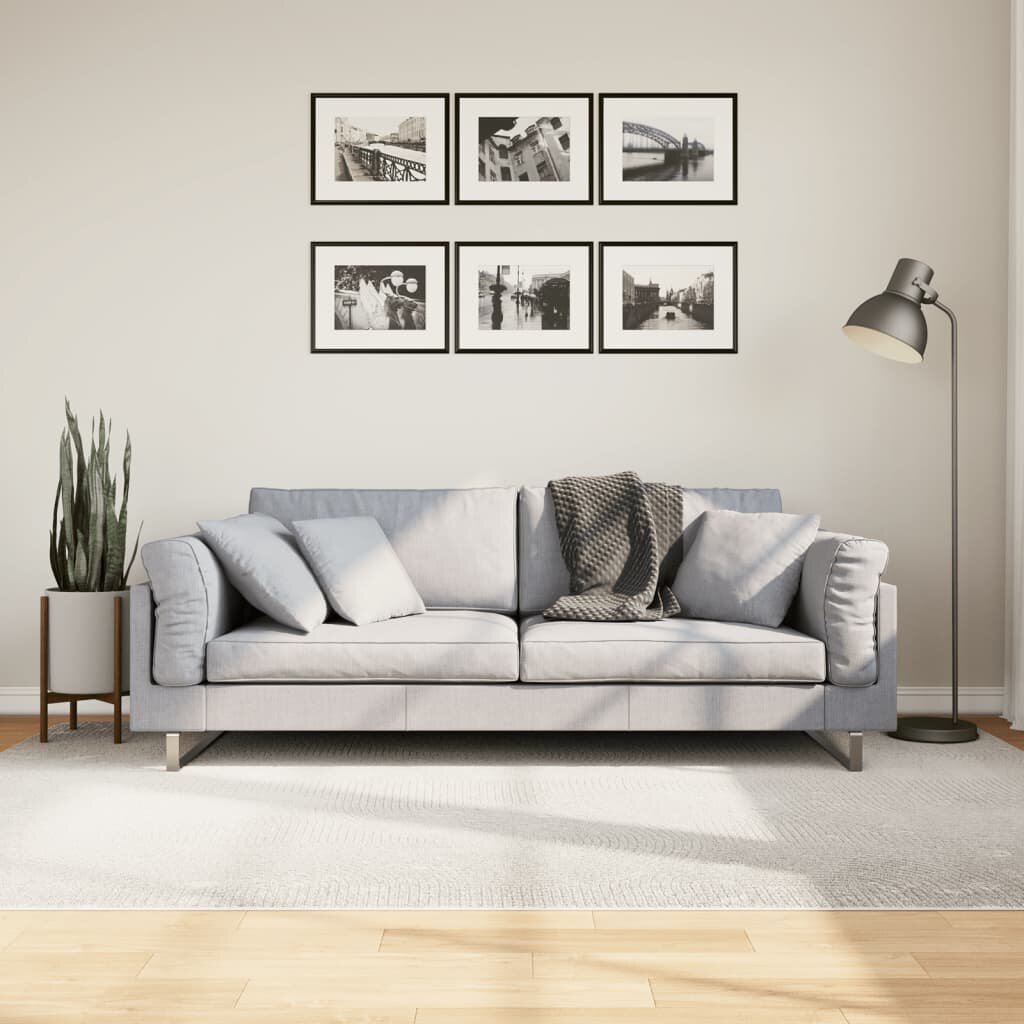 vidaXL Килим IZA с къс косъм скандинавски вид кремав 160x230 см