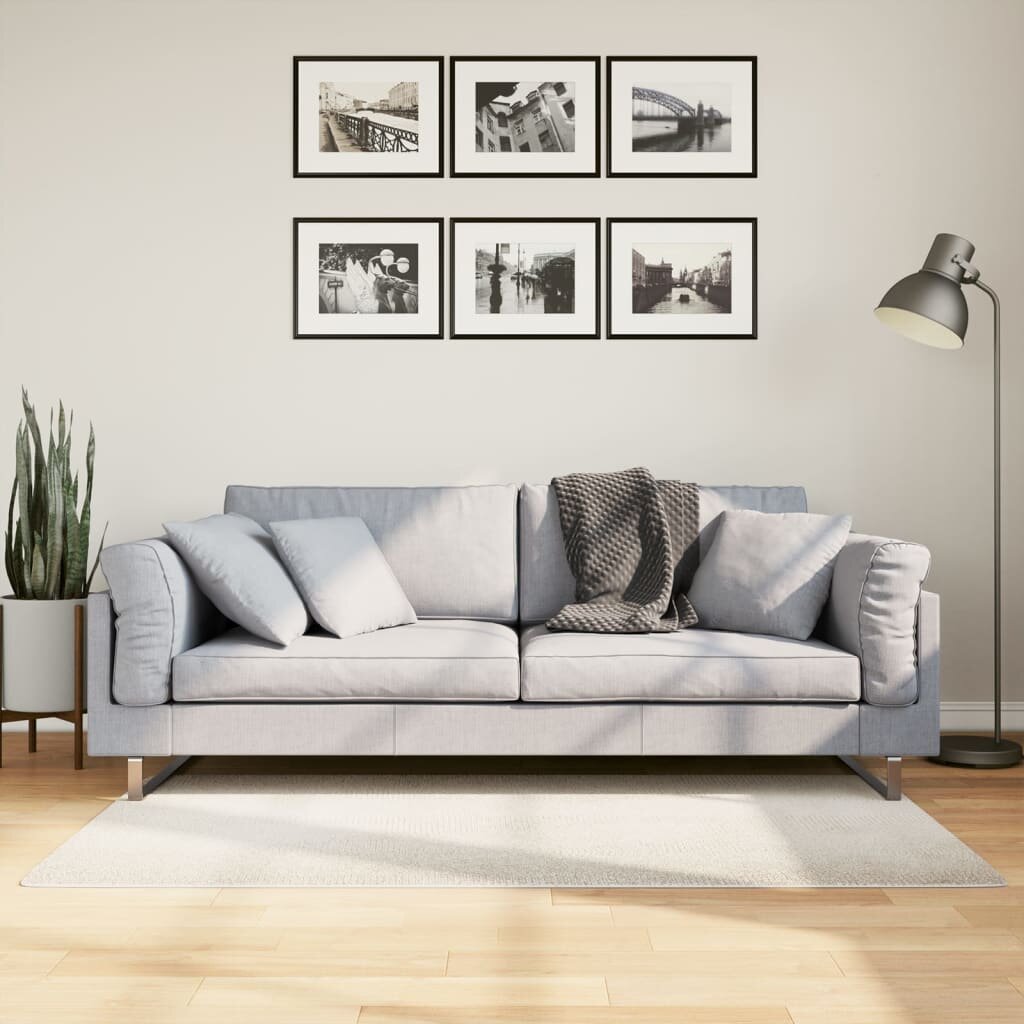 vidaXL Килим IZA с къс косъм скандинавски вид кремав 80x150 см