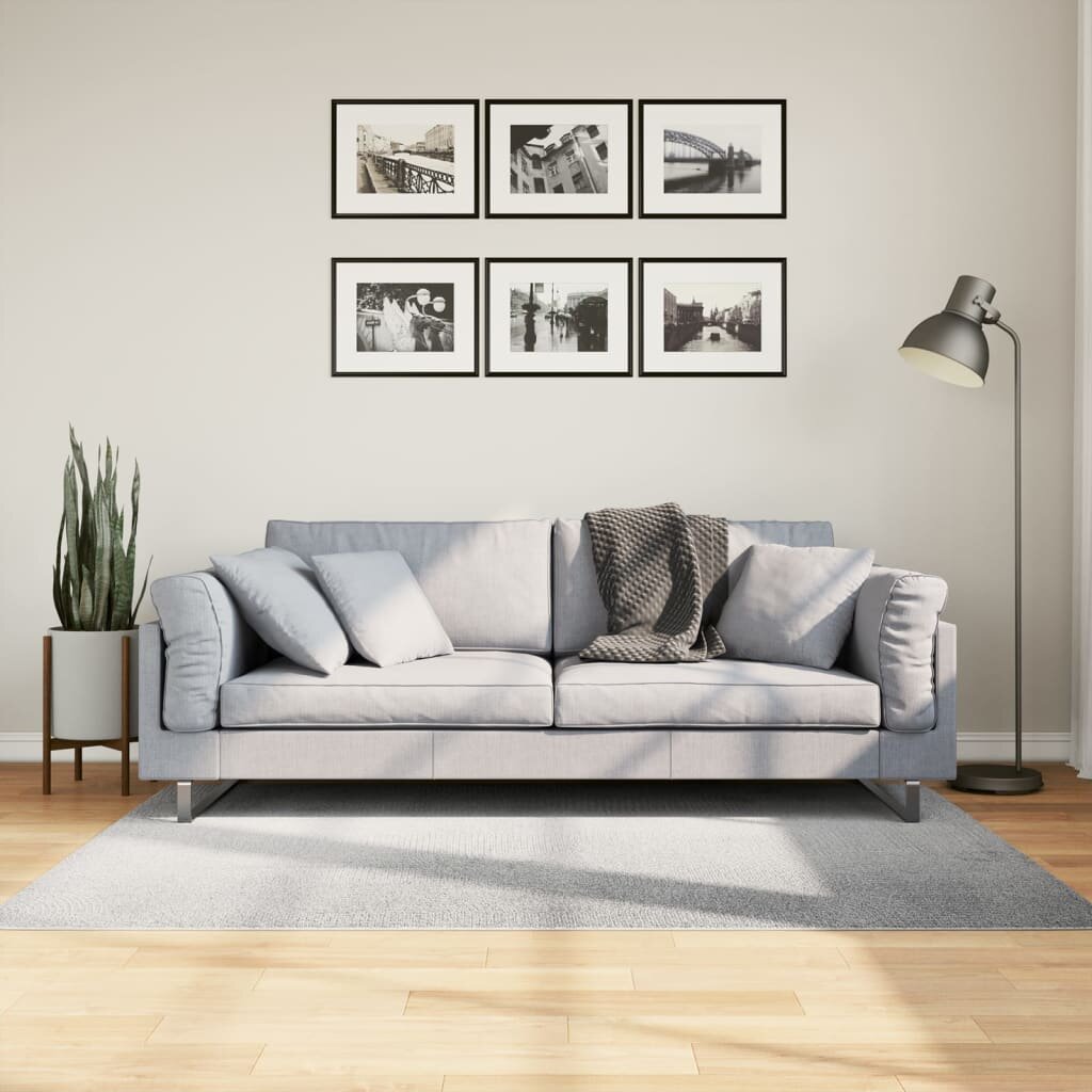 vidaXL Килим IZA с къс косъм скандинавски вид сив 120x170 см
