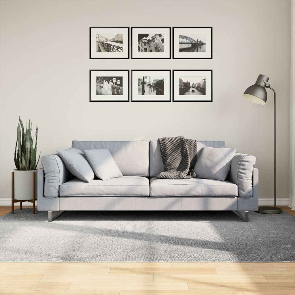 vidaXL Килим IZA с къс косъм скандинавски вид сив 160x230 см