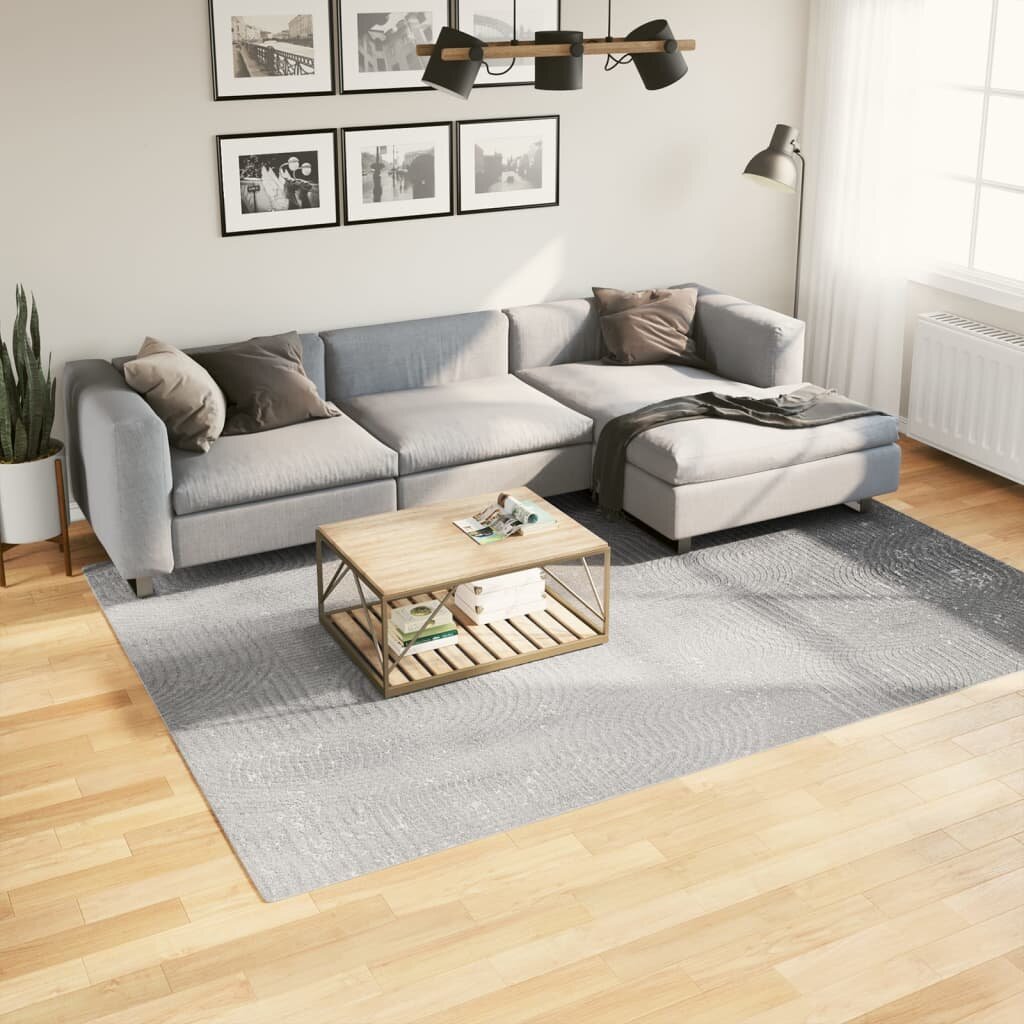 vidaXL Килим IZA с къс косъм скандинавски вид сив 200x280 см