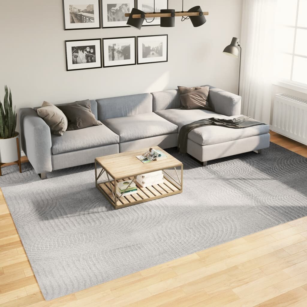 vidaXL Килим IZA с къс косъм скандинавски вид сив 240x340 см
