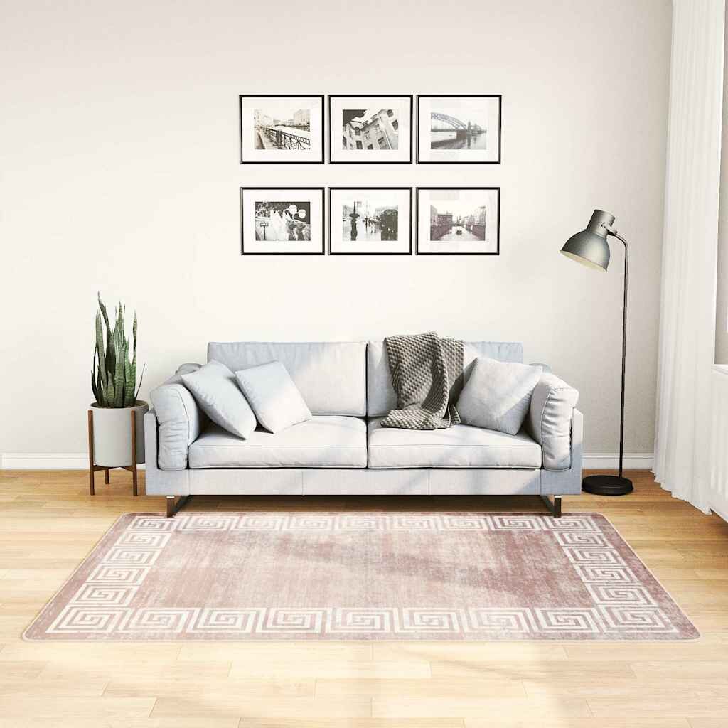 vidaXL Килим миещ се 120x180 см бежов