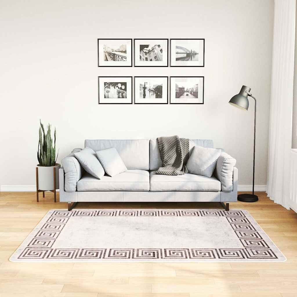 vidaXL Килим миещ се 120x180 см светлобежов