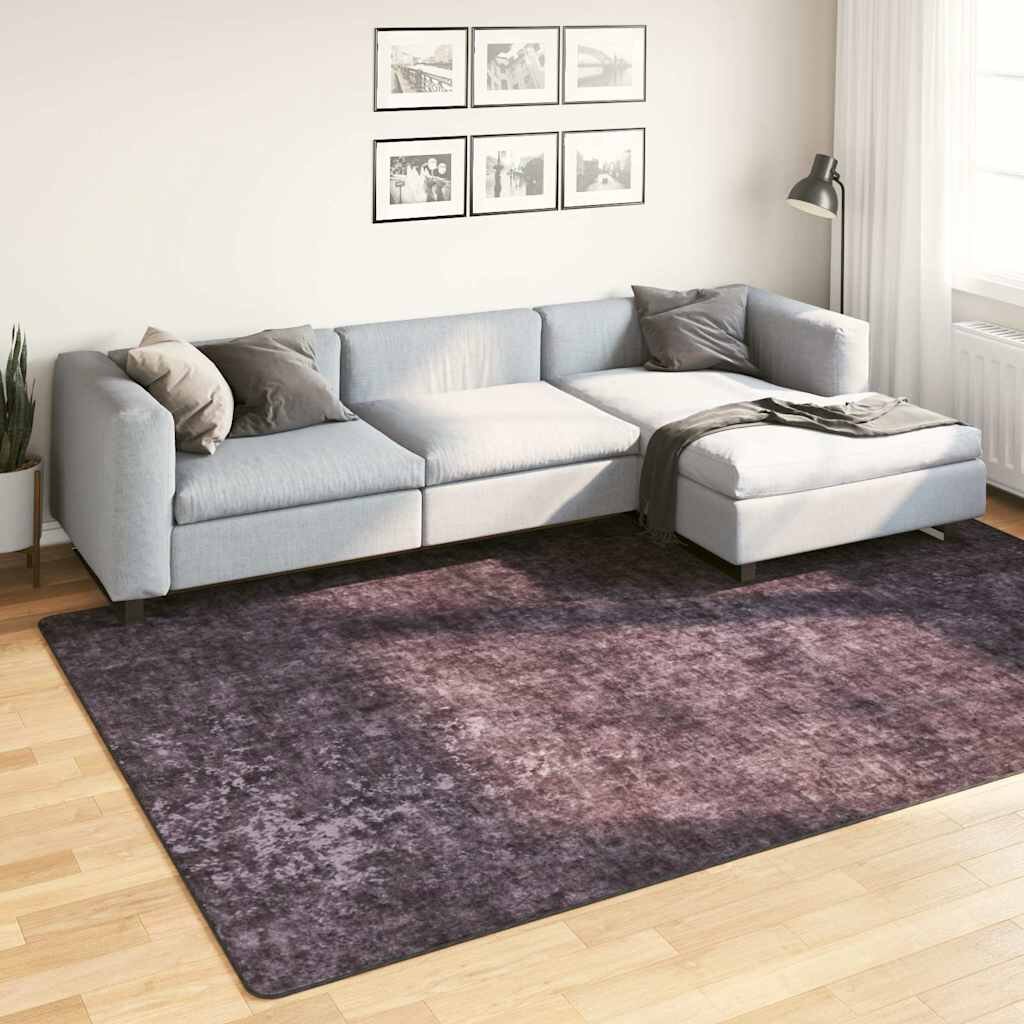 vidaXL Килим миещ се 190x300 см антрацит
