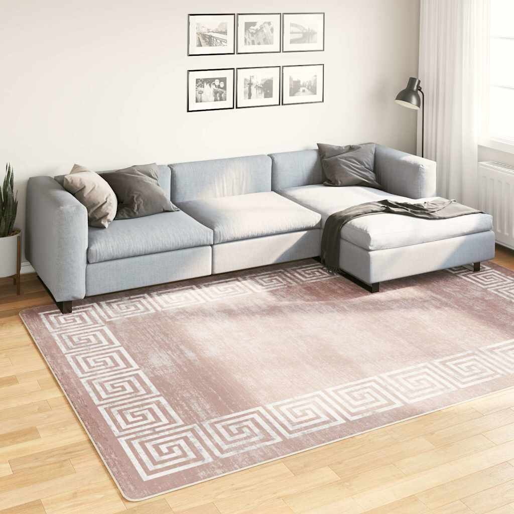 vidaXL Килим миещ се 190x300 см бежов