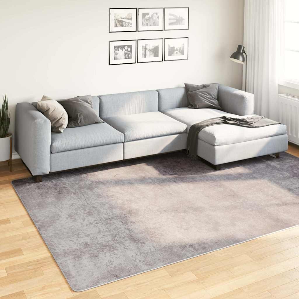 vidaXL Килим миещ се 190x300 см сив