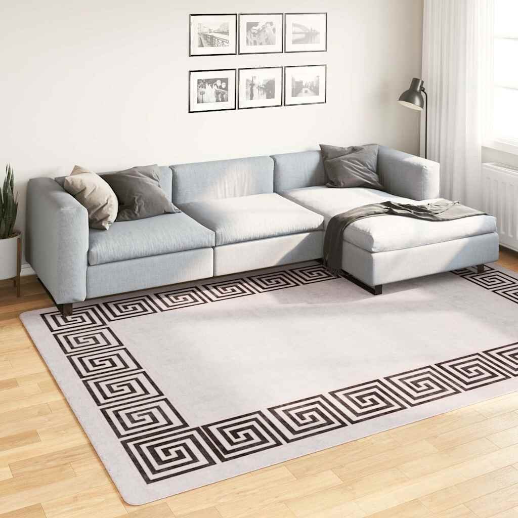 vidaXL Килим миещ се 190x300 см светлобежов