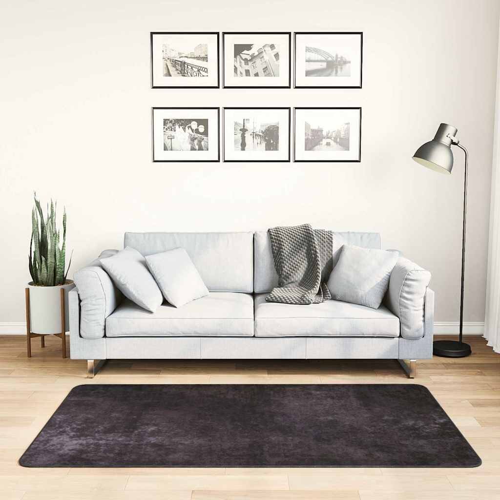 vidaXL Килим миещ се 80x150 см антрацит