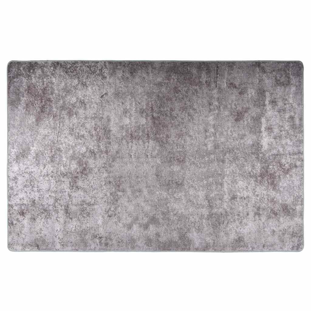 vidaXL Килим миещ се 80x150 см сив