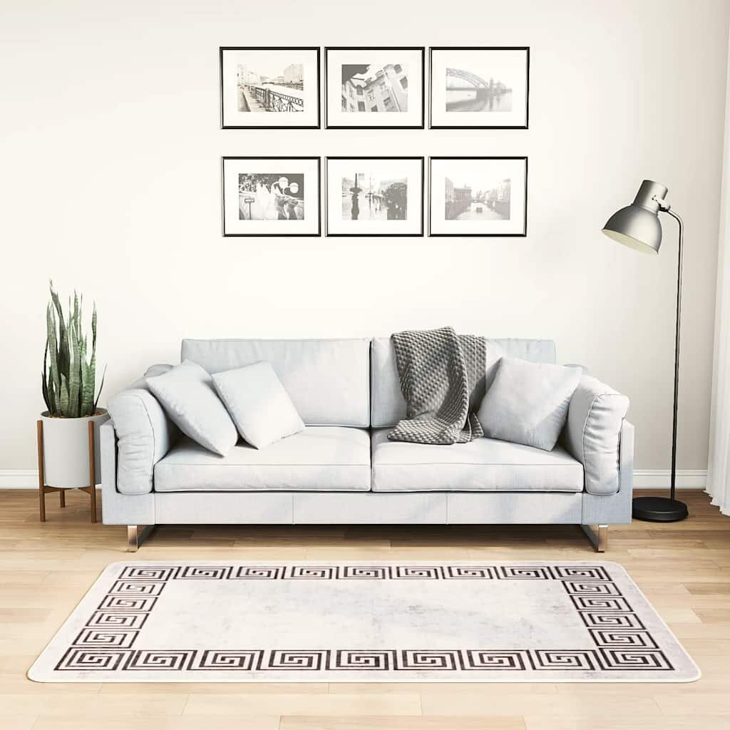 vidaXL Килим миещ се 80x150 см светлобежов