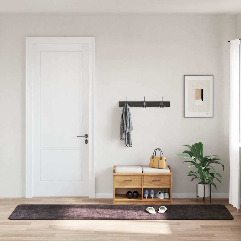 vidaXL Килим миещ се 80x300 см антрацит